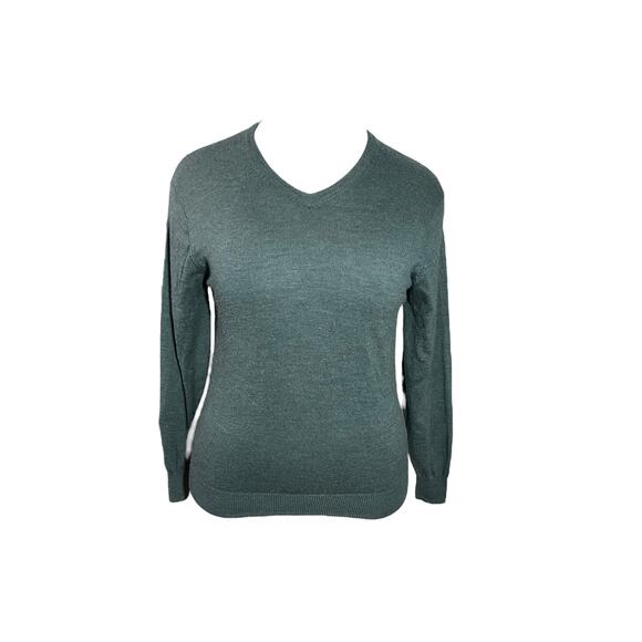Jos. A. Bank Signature Collection 100% Merino Wool V-Neck Sweater sz Large Green - Picture 1 of 7